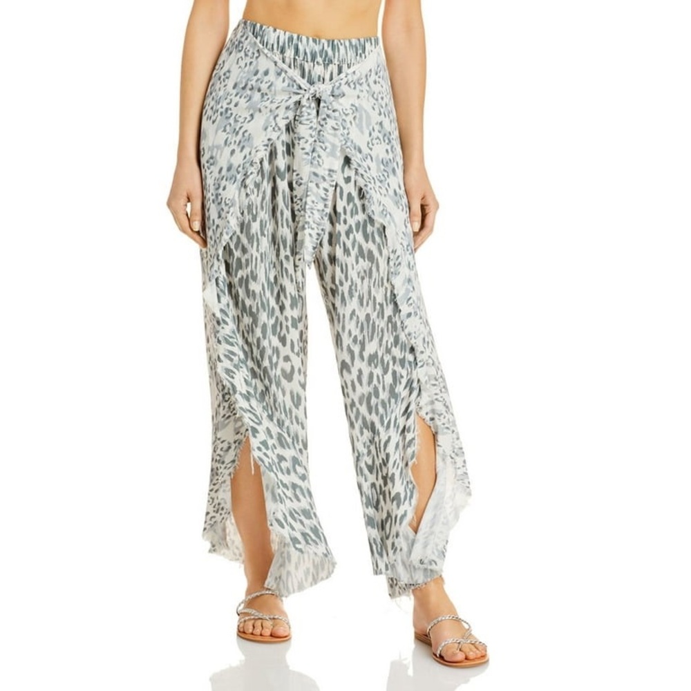 Surf Gypsy Leopard Animal Print Tie Front Pant Size Smal